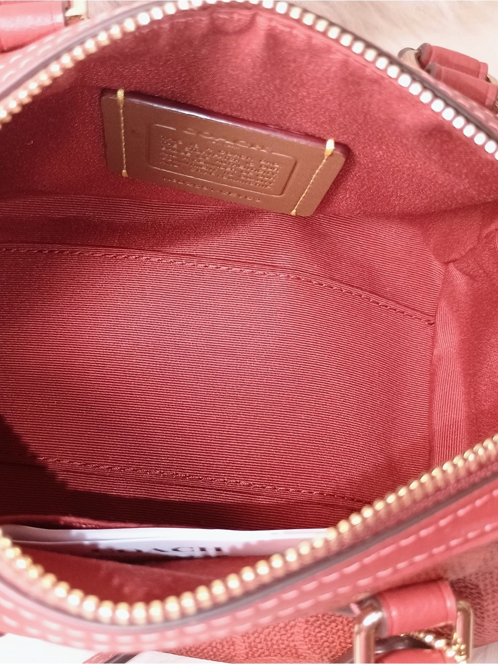 Coach purse Mini Rowan Crossbody Bag In Signature Canvas in Crimson color New - Picture 8 of 13